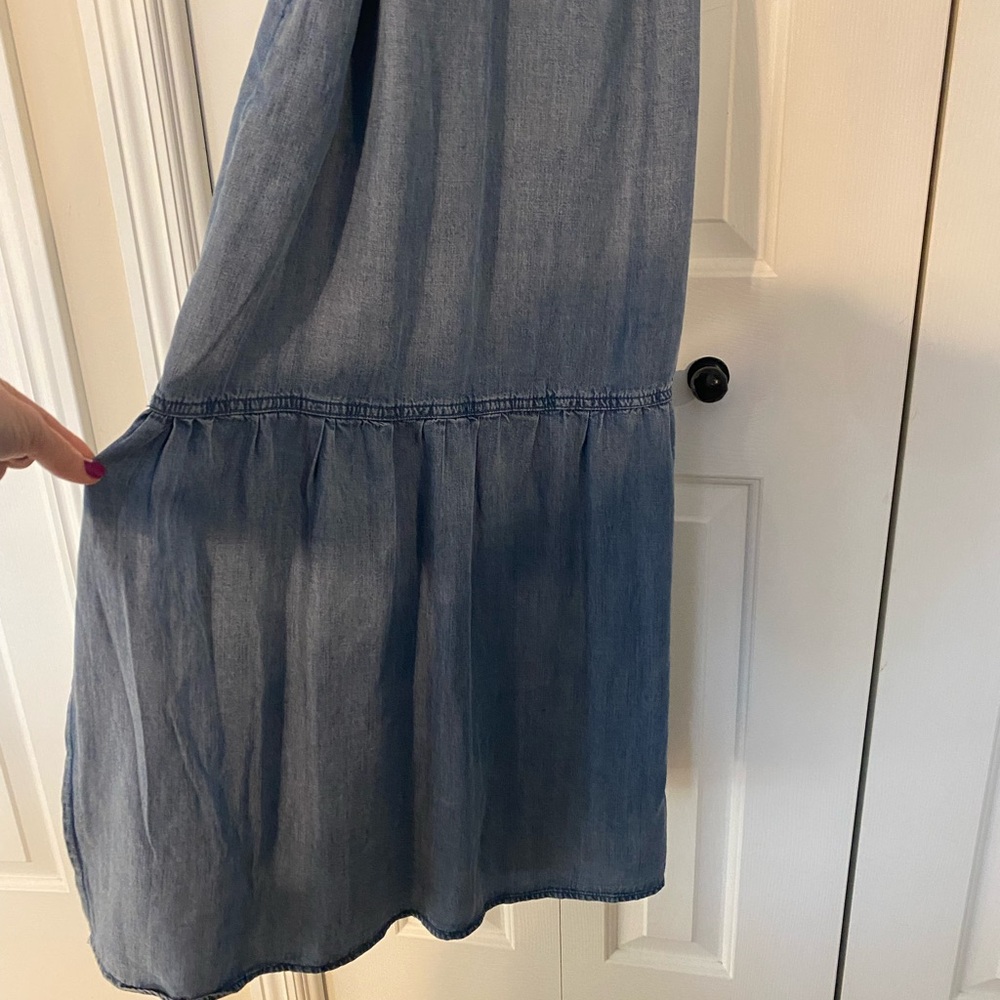 Blue Denim Sleeveless Dress - Picture 4 of 5
